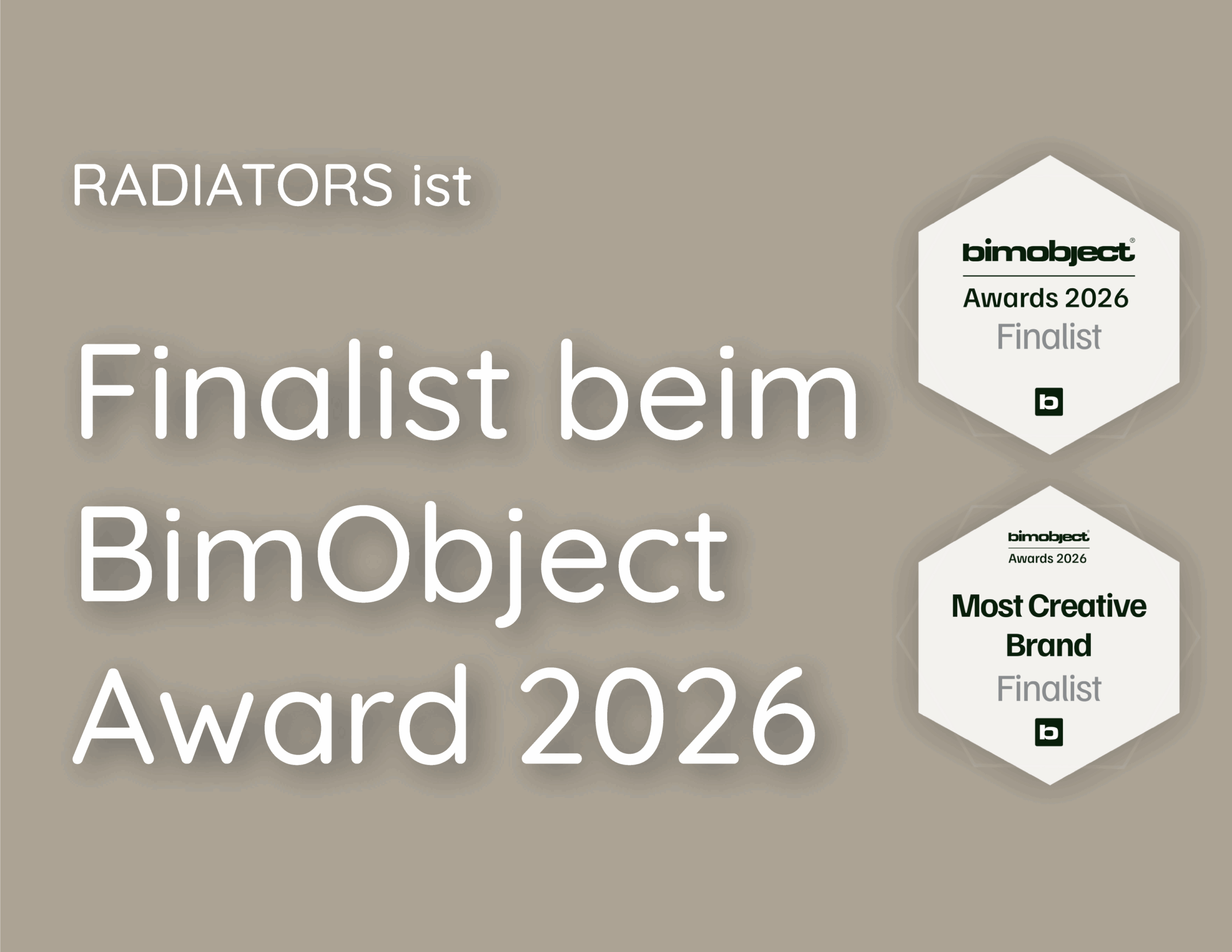 RADIATORS SPA ist Finalist beim BimObject Award 2026