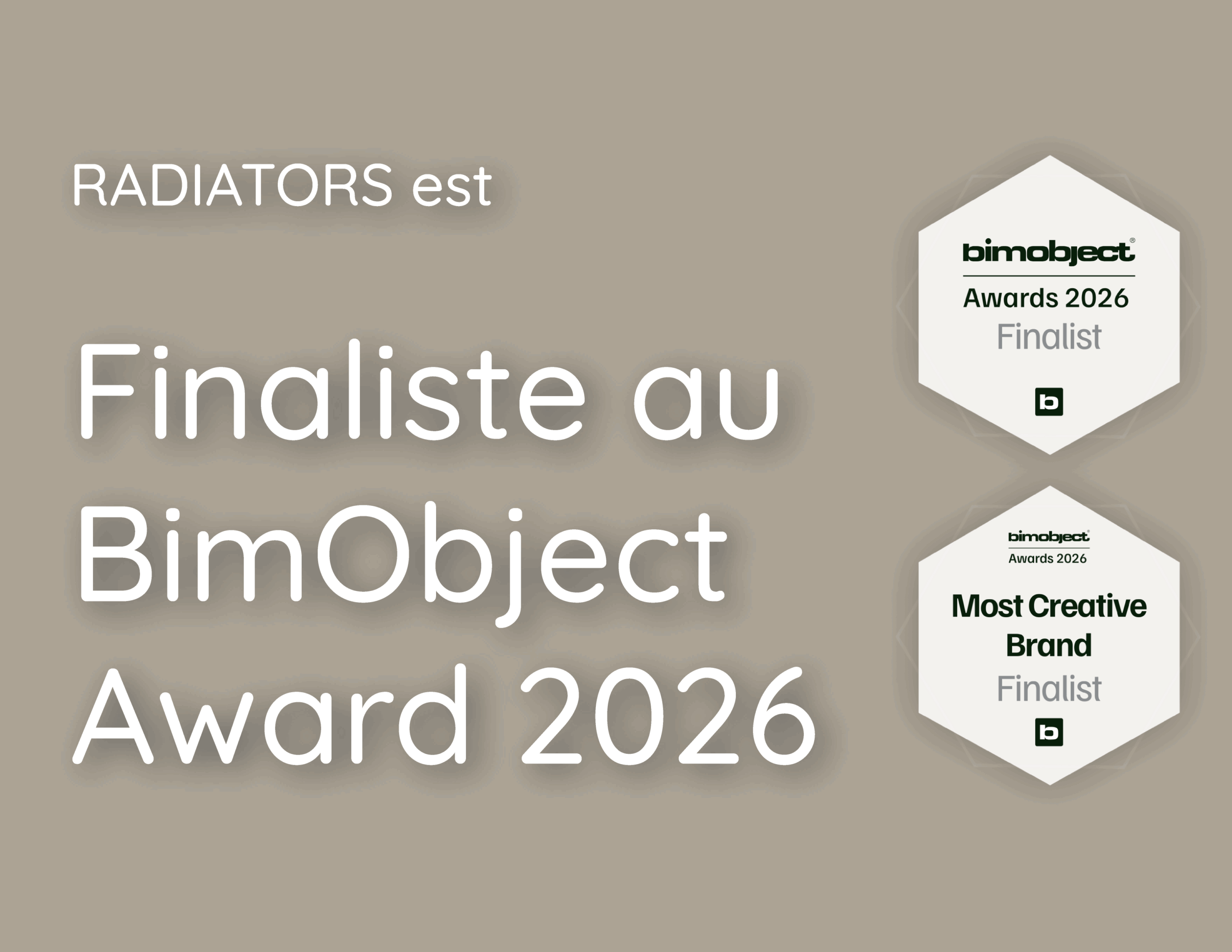 RADIATORS SPA est finaliste au BimObject Award 2026